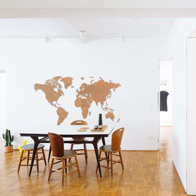 MiMi Innovations zidna drvena karta svijeta Giant smeđa 280 x 170 cm