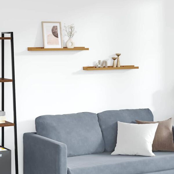 vidaXL Polica na zidu Zidne 2 pcs Bež 60 x 9 x 3 cm Konstruirano drvo