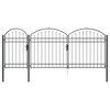 vidaXL Vrata Ograde za Vrt s Arhivnim Vrh Siva 400 x 100 cm Čelik