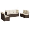 vidaXL 7-dijelni set vrtnih sofa od poliratana s jastucima smeđi