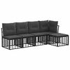 vidaXL Set vanjskih sofa 5 kom. 5-sjedala Crna Poliester