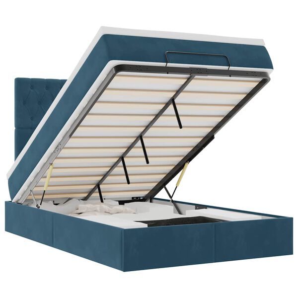 vidaXL Okvir kreveta s madracima tamnoplavi 120x200 cm bar&scaron;unasti