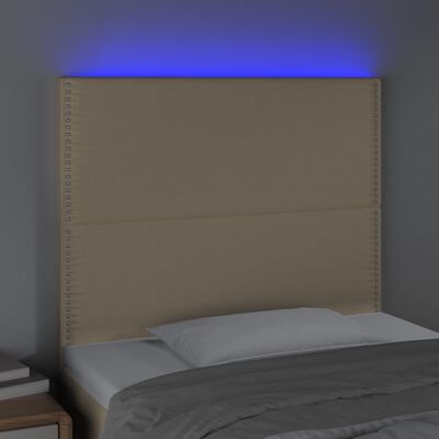 vidaXL LED uzglavlje krem 90x5x118/128 cm od tkanine
