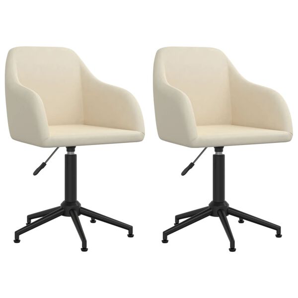 vidaXL Okretne blagovaonske stolice 2 kom krem bar&scaron;unaste