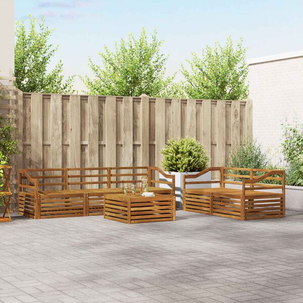 vidaXL Set vanjskih sofa 6 pcs Prirodna