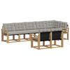 vidaXL Set vanjskih sofa s jastukom 8 pcs Bijela i svjetlosiva