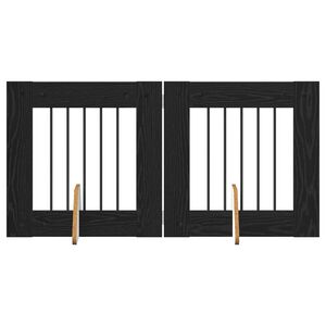 vidaXL Vrata za pse s postoljem 2 pcs Crni hrast 60 x 60 cm