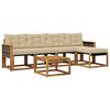 vidaXL Set vanjskih sofa s jastukom 6 pcs Prirodna i bež