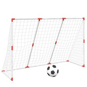 vidaXL Dječji nogometni gol s loptama 2-u-1 bijeli 184 x 64 x 124 cm