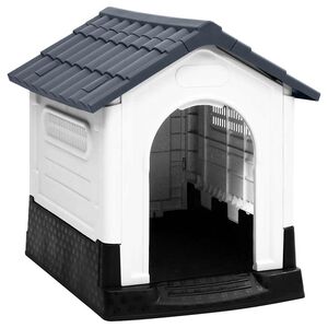 vidaXL Kućica za pse siva 57x68x66 cm polipropilen