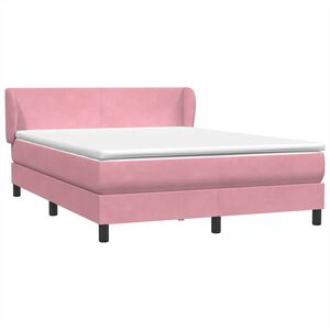vidaXL Box Spring krevet s madracem ružičasti 160x220 cm bar&scaron;un