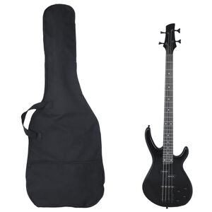 vidaXL Električna bas gitara za početnike s torbom crna 4/4 46 "