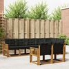 vidaXL Set vanjskih sofa s jastukom 8 pcs Prirodna i crna
