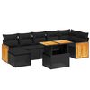 vidaXL 8-dijelni set vrtnih sofa od poliratana s jastucima sivi bagrem