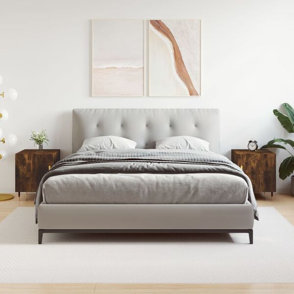 vidaXL Noćni ormarići 2 kom boja dimljenog hrasta 40x40x50 cm drveni