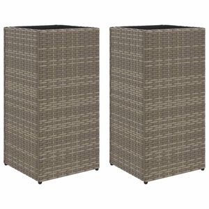 vidaXL Vrtne sadilice 2 kom siva 30 x 30 x 60 cm od poliratana