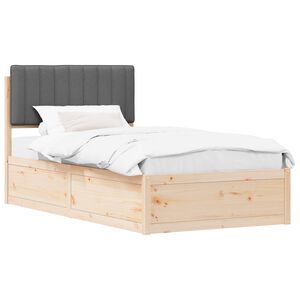 vidaXL Krevetni okvir s tapiciranim uzglavljem Tamno siva 100 x 200 cm