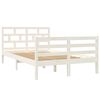 vidaXL Okvir za krevet od masivne borovine bijeli 120 x 200 cm