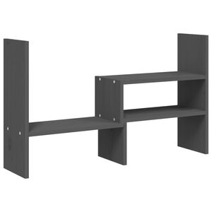vidaXL Stalak za monitor sivi (39 - 72) x 17 x 43 cm masivna borovina