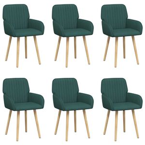 vidaXL Trpezarijske stolice 6 pcs Tkanina Tamnozelena