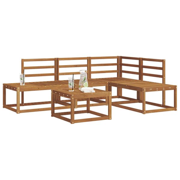 vidaXL Set vanjskih sofa 5 Komad Prirodna Čvrsto drvo akacije