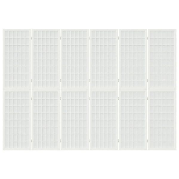 vidaXL Sklopiva sobna pregrada 6 panela japanski stil 240x170cm bijela