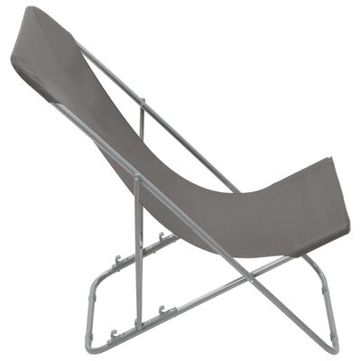 vidaXL Sklopive stolice za plažu 2 kom čelik i tkanina Oxford sive
