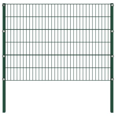 vidaXL Panel za ogradu sa stupovima željezni 10,2 m zeleni