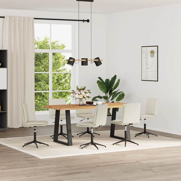 vidaXL Blagovaonske stolice 6 kom krem bar&scaron;unaste