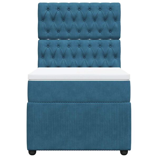 vidaXL Box spring krevet s madracem tamnoplavi 100x200 cm bar&scaron;unasti