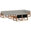 vidaXL Set vanjskih sofa s jastukom 9 pcs Prirodna i svijetlo siva