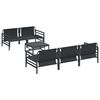 vidaXL Sjedeća garnitura za vrt s jastukom 6 pcs Crna Čelik