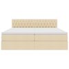 vidaXL Krevet s od storage s madracem Krema 200 x 200 cm Lažna koža