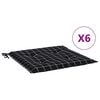 vidaXL Jastuci za vrtne stolice 6 kom crni karirani 40x40x4 cm tkanina
