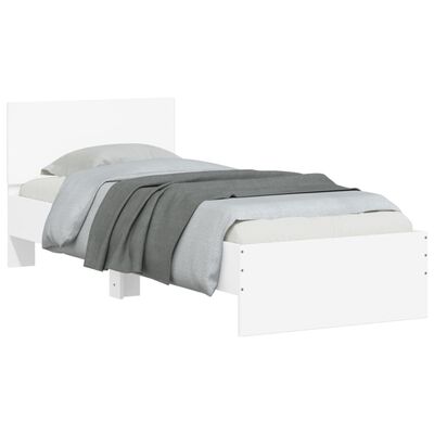 vidaXL Okvir za krevet s uzglavljem bijeli 75x190 cm konstruirano drvo