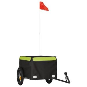 vidaXL Prikolica za bicikl crno-zelena 30 kg željezna