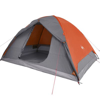 vidaXL Kupolasti šator za kampiranje za 6 osoba sivo-narančasti