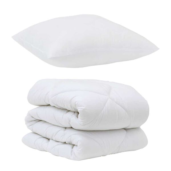 vidaXL Set deka s jastukom 2 pcs Bijelo Mikrovlakna