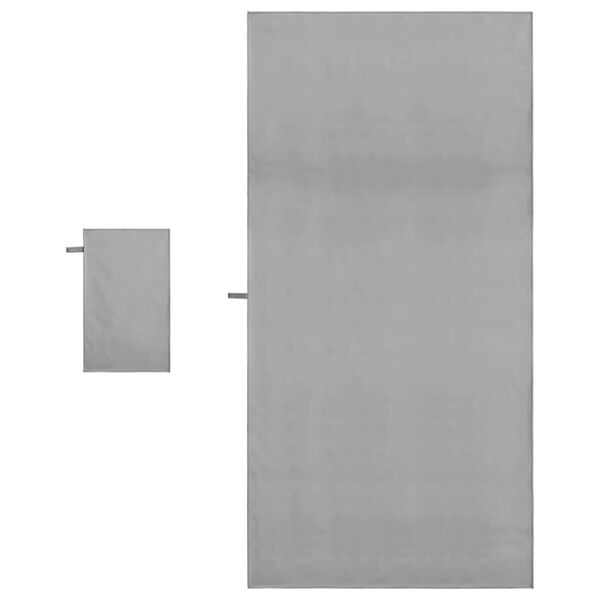 vidaXL Set sportskih ručnika 2 pcs Tamno siva tkanina