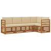 vidaXL Set vanjskih sofa 5 kom. Prirodna i bež Poliester