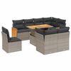 vidaXL 9-dijelni set vrtnih sofa od poliratana s jastucima sivi