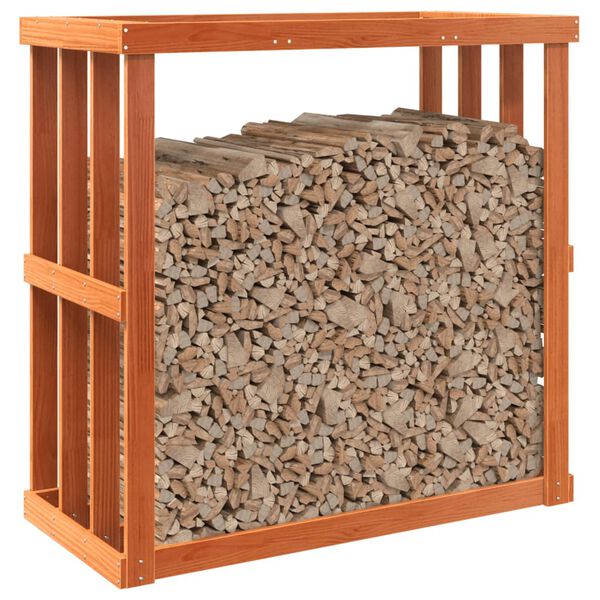 vidaXL Vanjski držač za cjepanice vo&scaron;tano smeđi 109x52x106 cm borovina