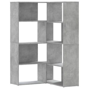 vidaXL Kutni regal za knjige 4 razine boja betona 85x85x140 cm drveni