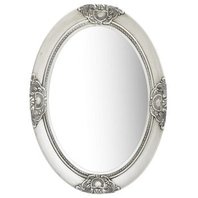 vidaXL Zidno ogledalo u baroknom stilu 50 x 70 cm srebrno