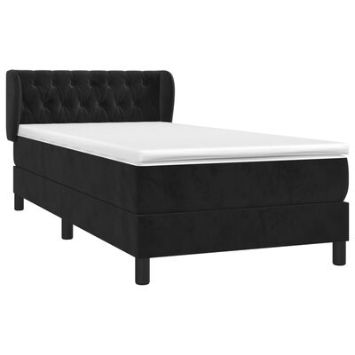 vidaXL Box spring krevet s madracem crni 100x200 cm baršunasti