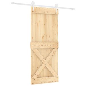 vidaXL Klizna vrata 100 x 210 cm Masivna borovina Prirodna i bijela
