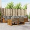 vidaXL Set vanjskih sofa s jastukom 7 pcs Prirodna i svijetlo siva