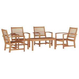 vidaXL Sjedeća garnitura za vrt 5 kom. Prirodna Čvrsto teak drvo