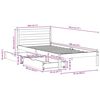 vidaXL Okvir kreveta bez madraca bijeli 75 x 190 cm masivna borovina
