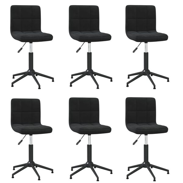 3087675 vidaXL Swivel Dining Chairs 6 pcs Black Velvet (334426&times;3)